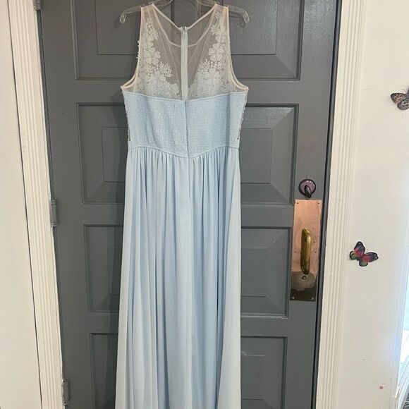 Maniju Light Blue Lace & Mesh Top Prom Formal Gown Sz 3X NWOT - Picture 7 of 10